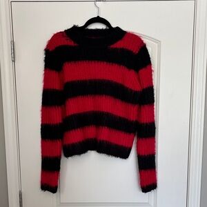 Jaded London Red and Black Striped Sweater